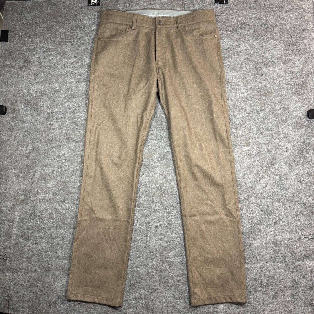 Peter Millar Collection Alpine Flannel Wool Five-Pocket Pant Men 35x32.5 Brown